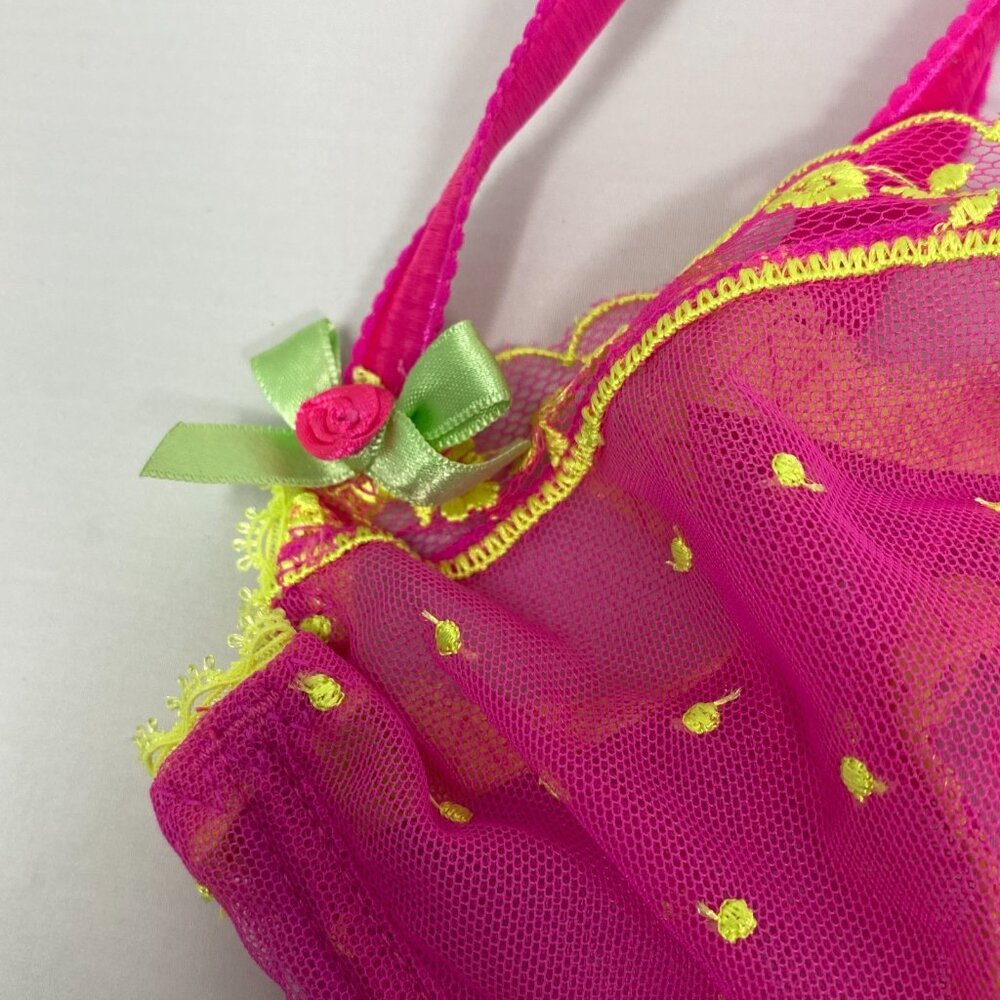 Agent Provocateur Connie Pink Yellow 36D/3 Set NWT - Picture 7 of 12